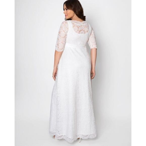 Kiyonna Dress Wedding Gown 3X Sweet Serenity White Full Length Pockets Slimming - Picture 3 of 9